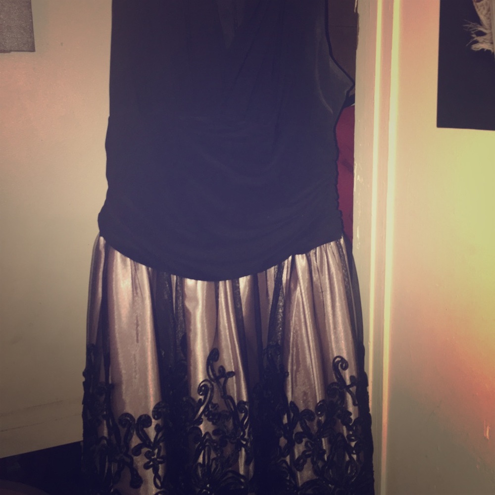 Macy’s homecoming black and champagne colored